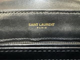 YSL Calfskin Y Quilted Monogram Toy Loulou Crossbody Bag Black